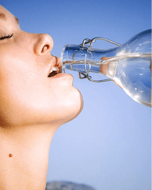 woman drinking water