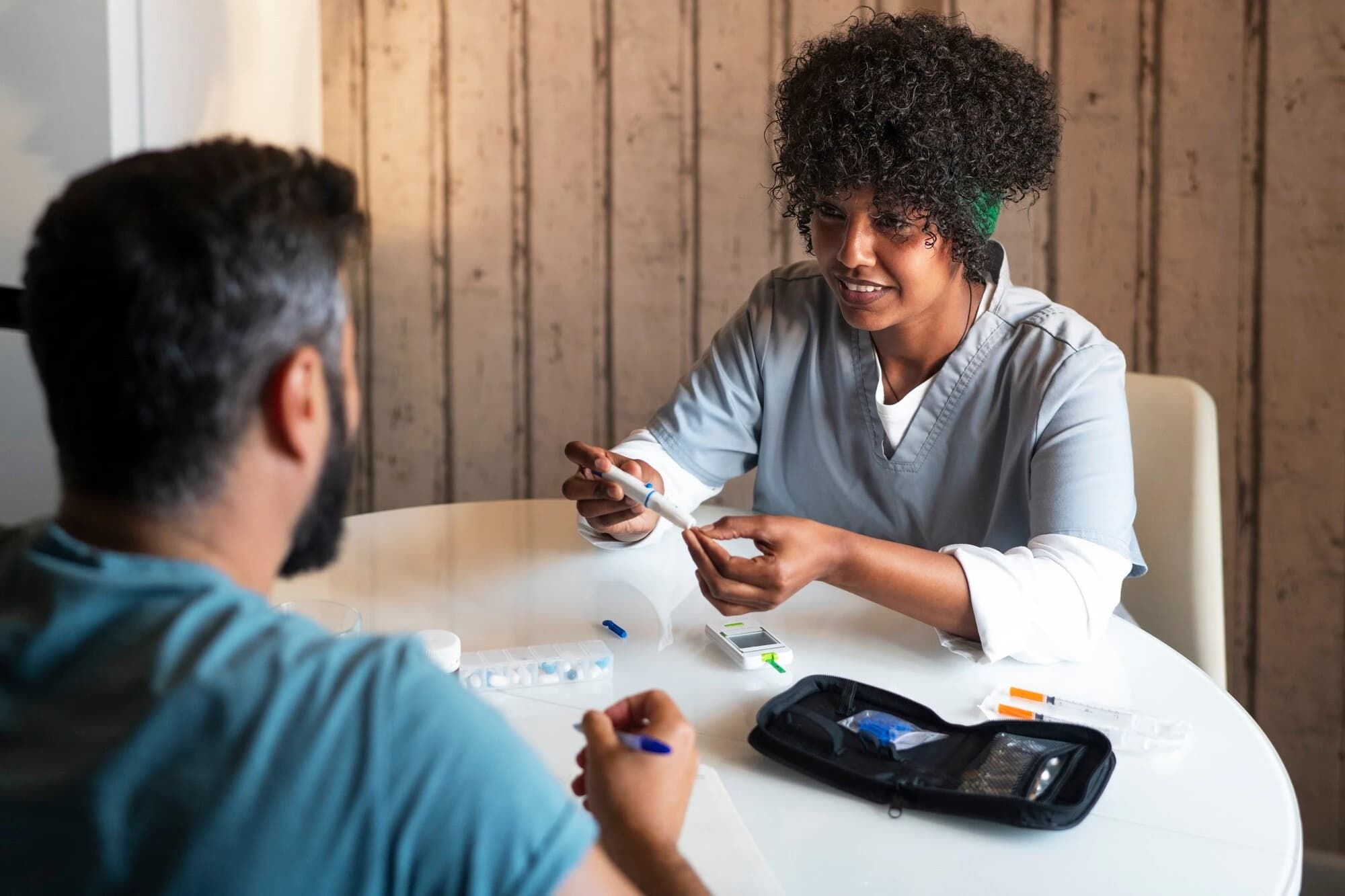 Doctor consulting patient